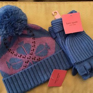 Kate Spade Hat and Glove set Gloss Blue